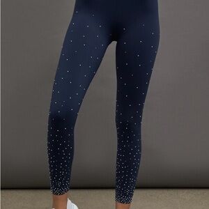 Navy Blue Pearl Studded Women's Leggings